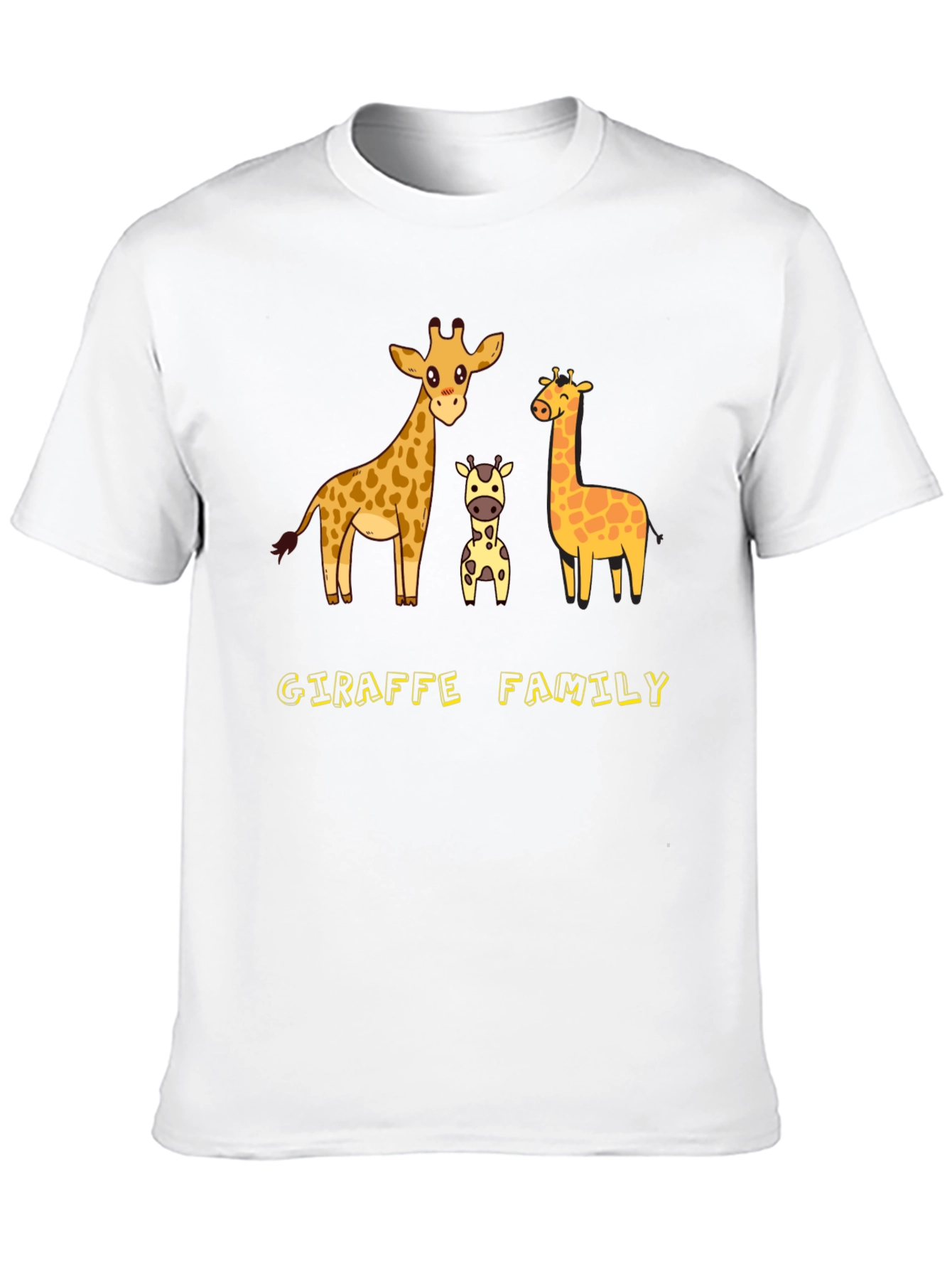 Giraffe Family Graphic Tee - Cute Cartoon Animal Shirt