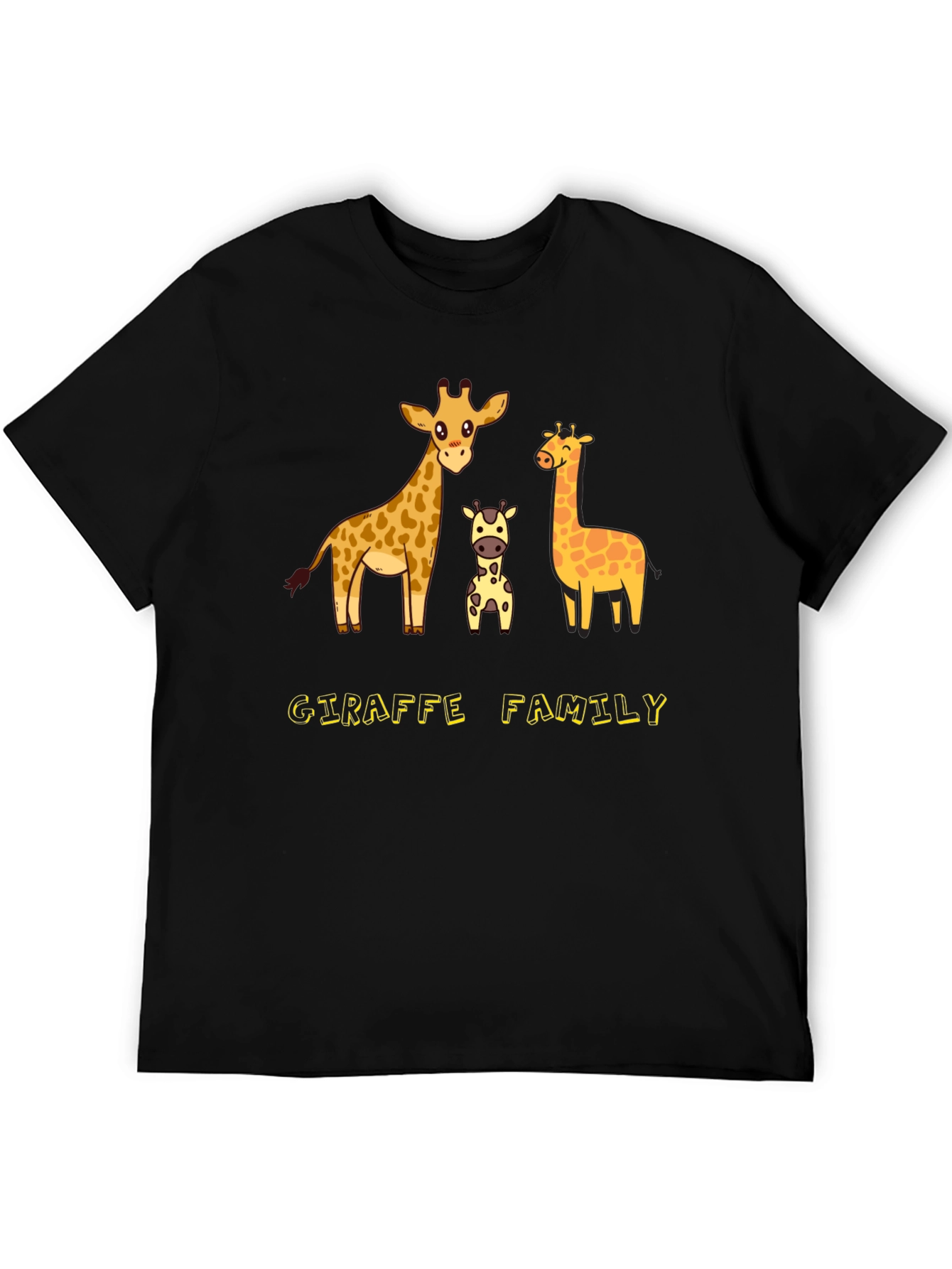 Giraffe Family Graphic Tee - Cute Cartoon Animal Shirt