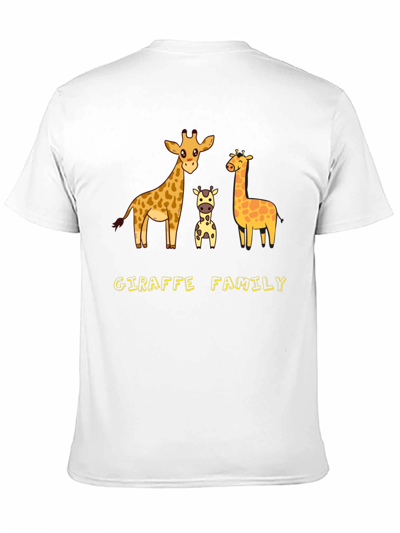 Giraffe Family Graphic Tee - Cute Cartoon Animal Shirt