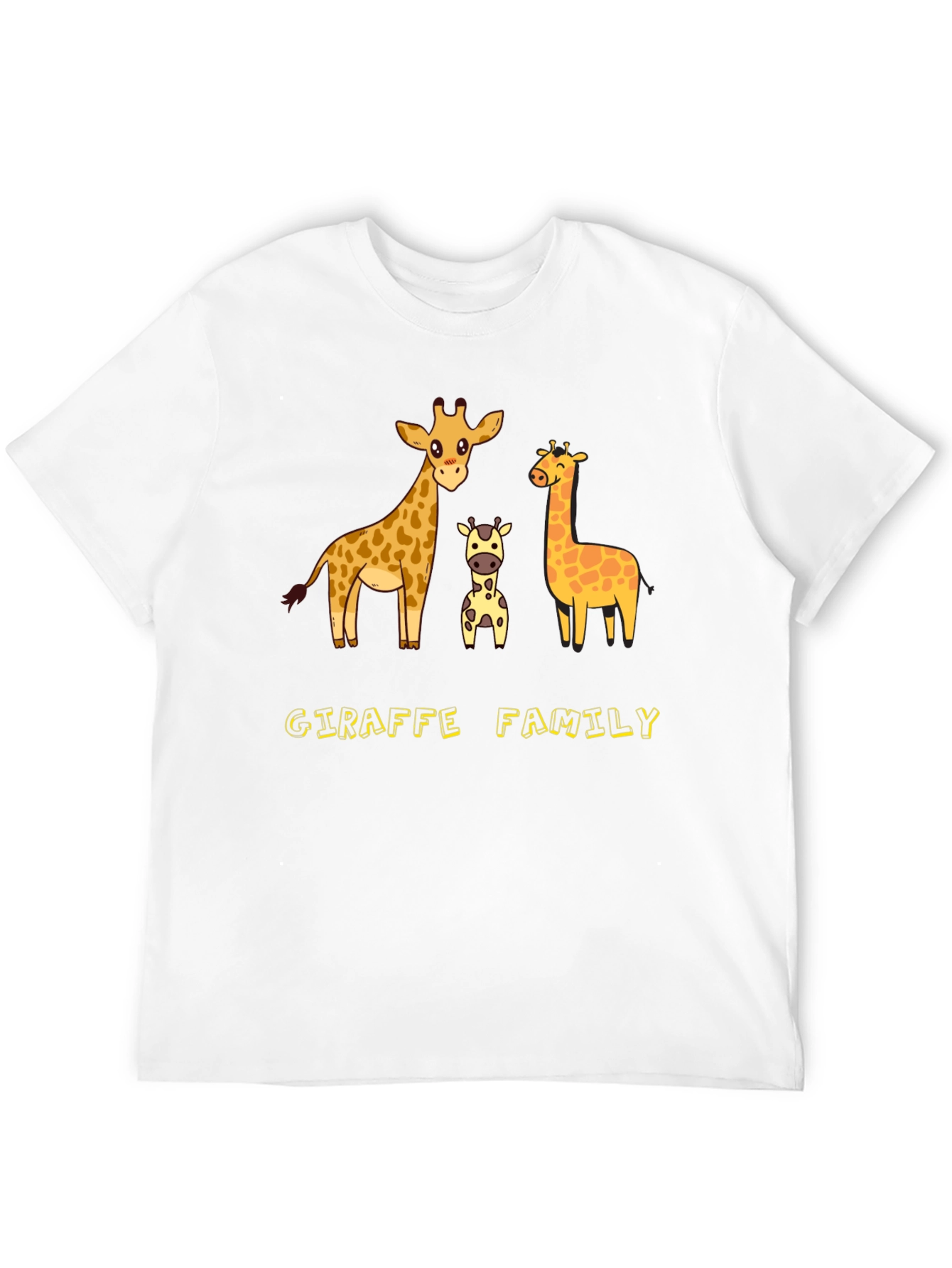 Giraffe Family Graphic Tee - Cute Cartoon Animal Shirt