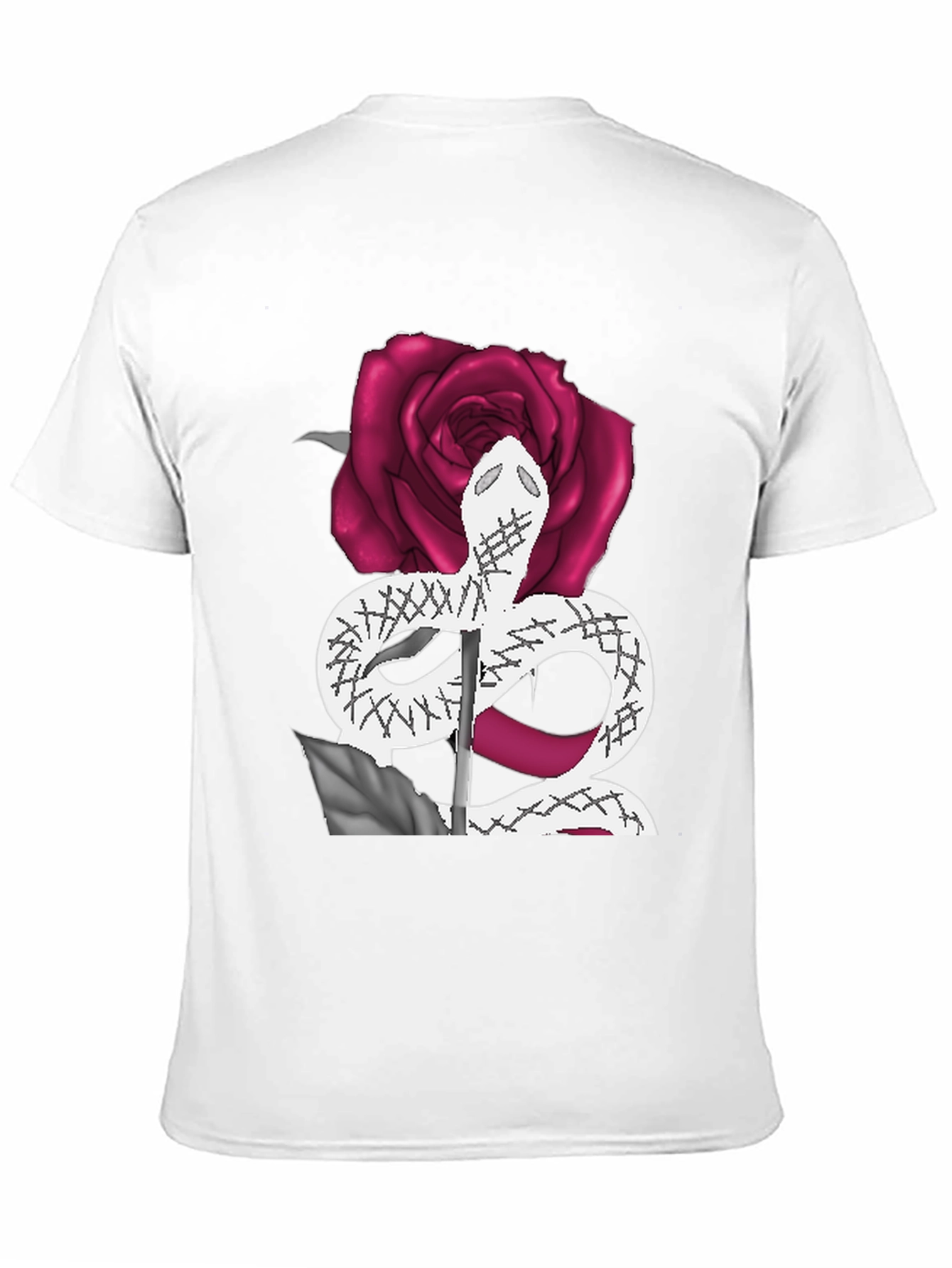 Snake & Rose Graphic Tee - Stylish Black T-Shirt