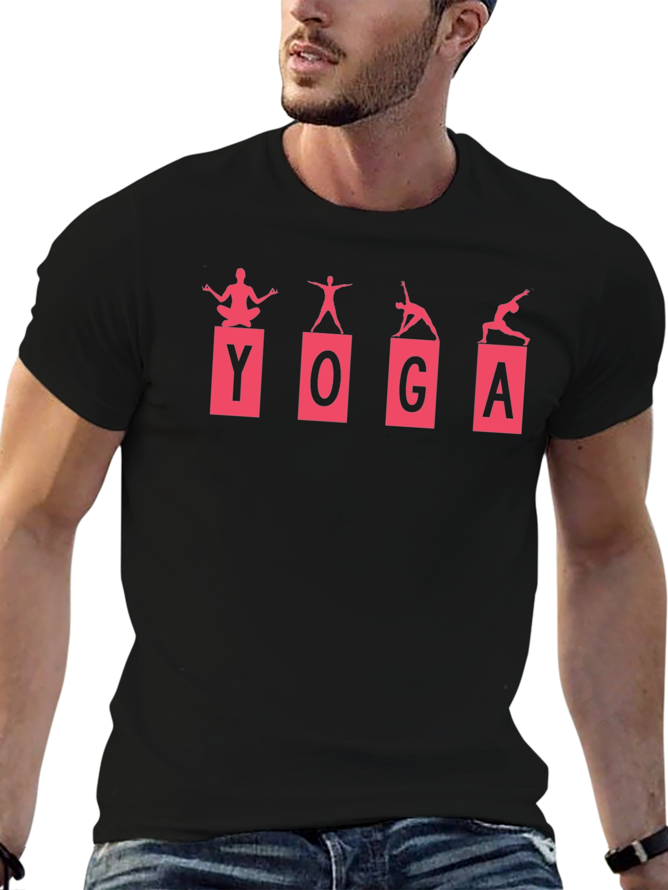 Yoga Poses Black Tee