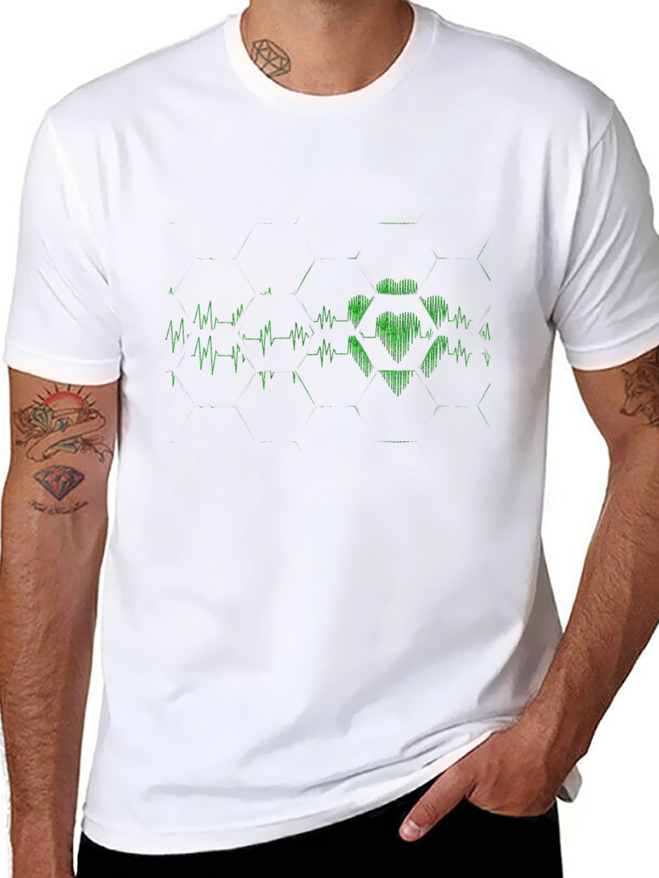 Heartbeat Hexagon Graphic Tee
