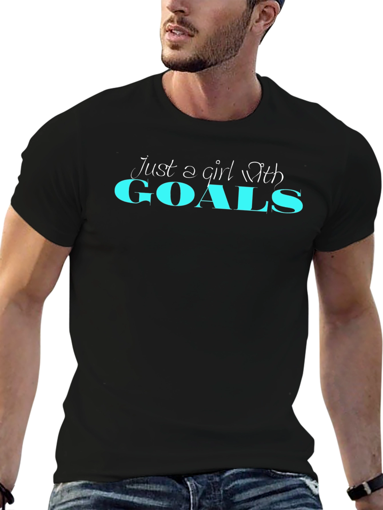 Girl With Goals Graphic Tee - Black