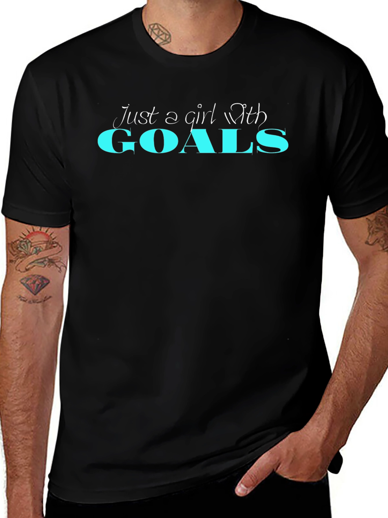 Girl With Goals Graphic Tee - Black