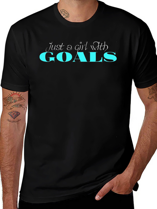 Girl With Goals Graphic Tee - Black