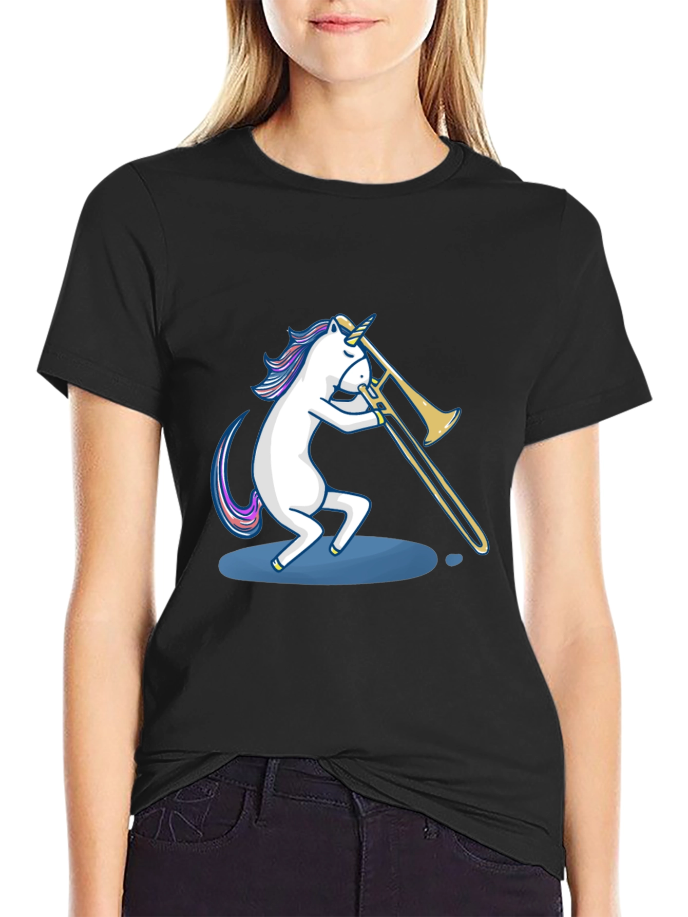 Unicorn Trombone Player Graphic Tee