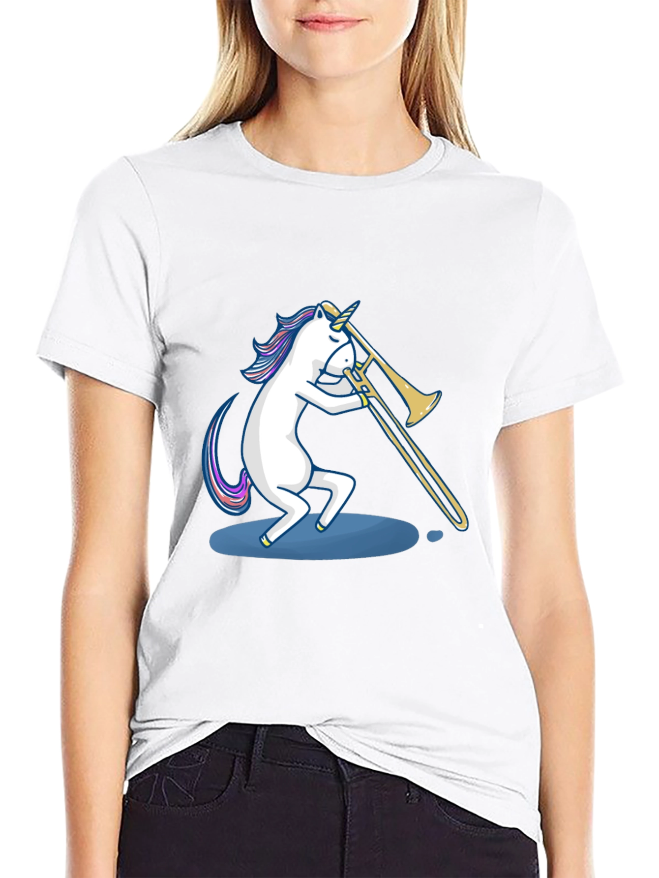 Unicorn Trombone Player Graphic Tee