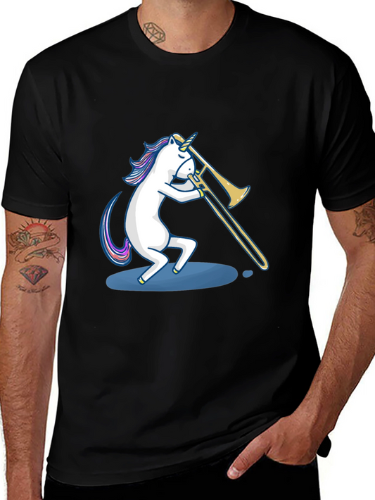 Unicorn Trombone Player Graphic Tee