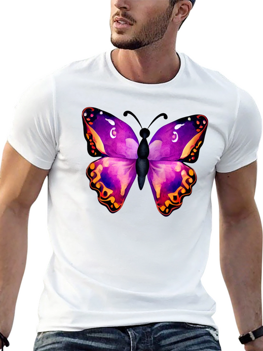 Butterfly Graphic Tee - Bold Purple Print