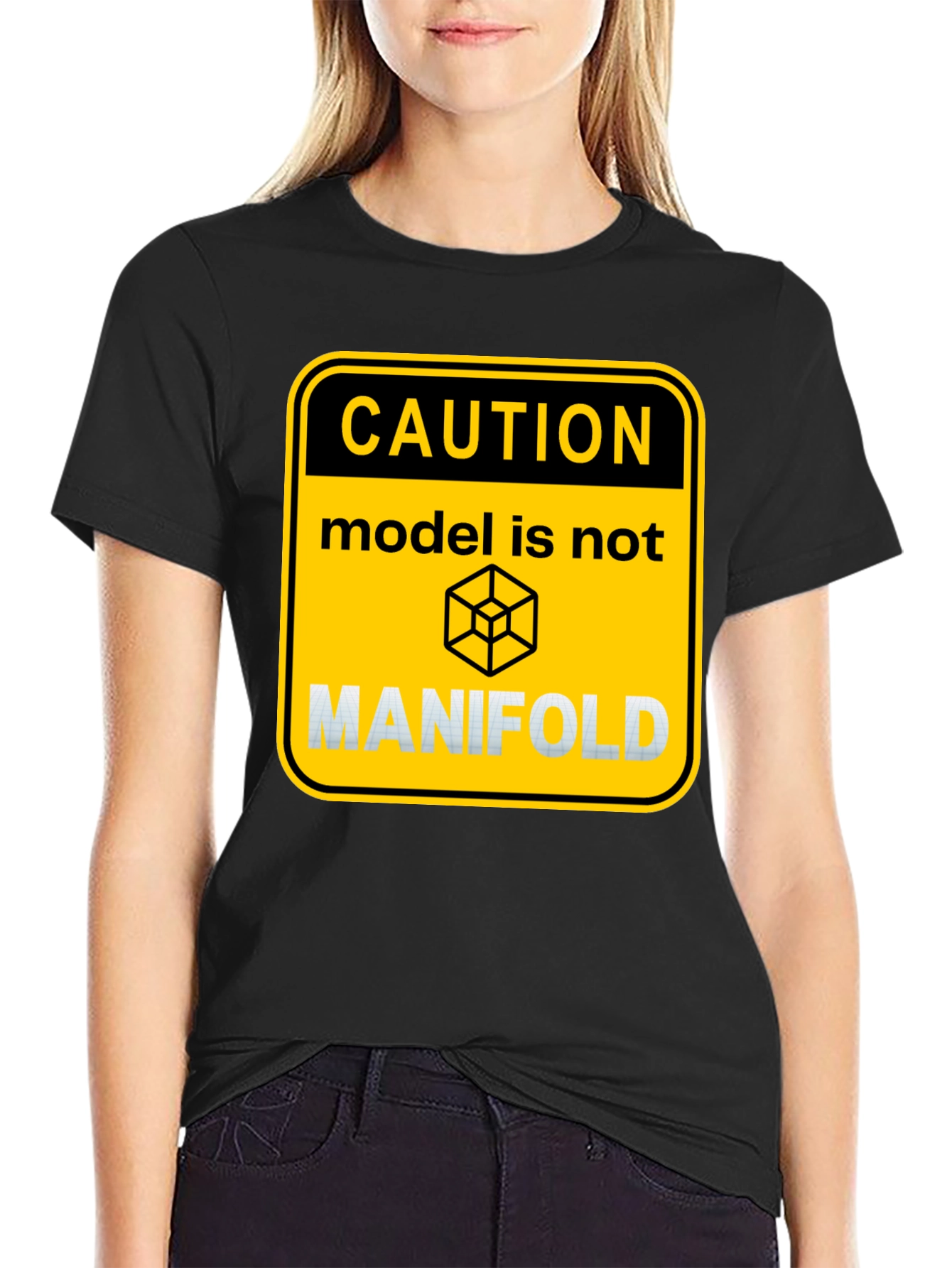 Caution Model Manifold Graphic T-Shirt