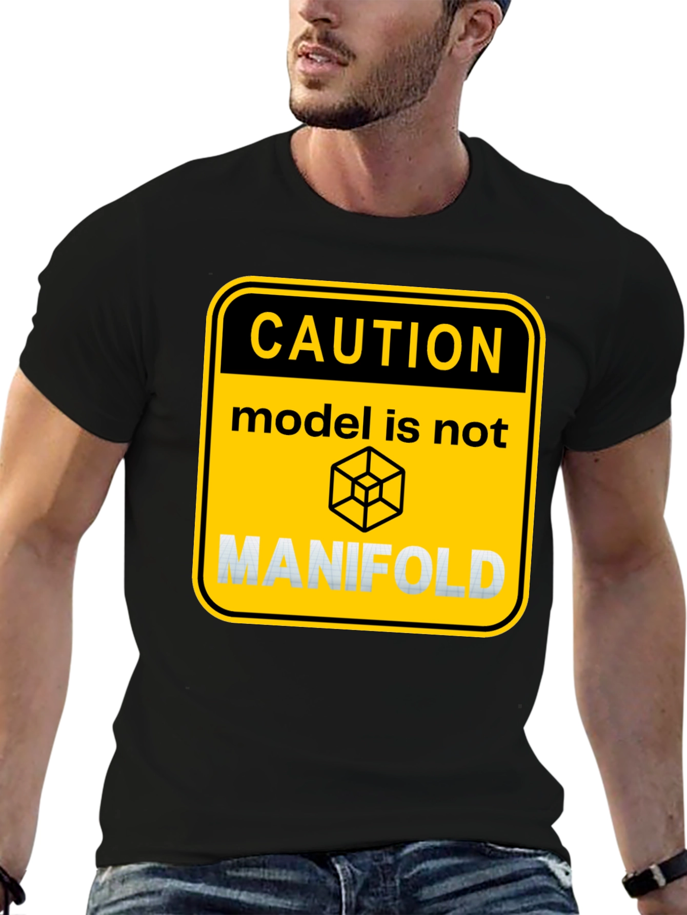 Caution Model Manifold Graphic T-Shirt