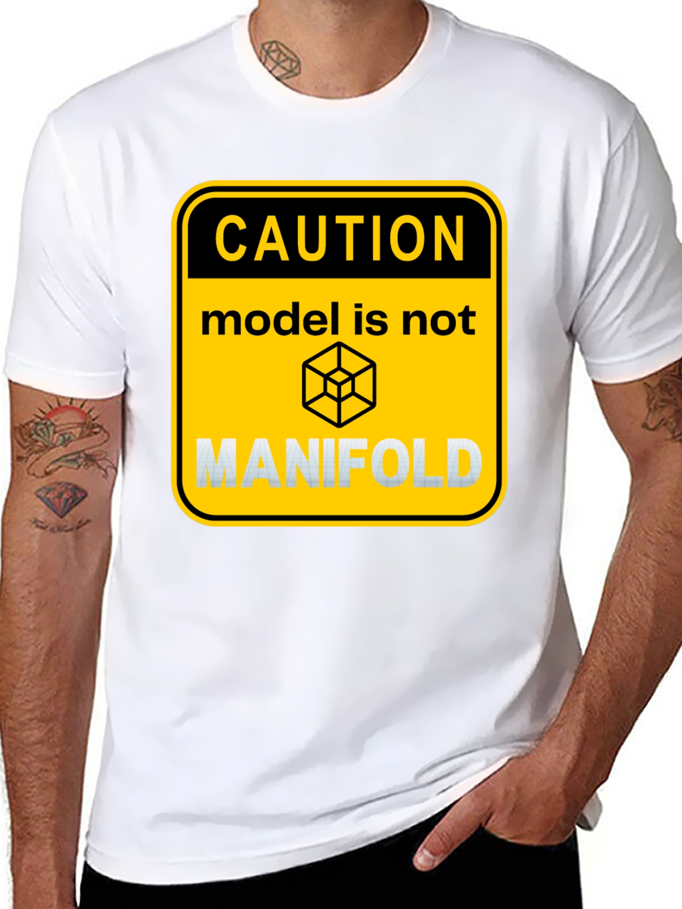 Caution Model Manifold Graphic T-Shirt