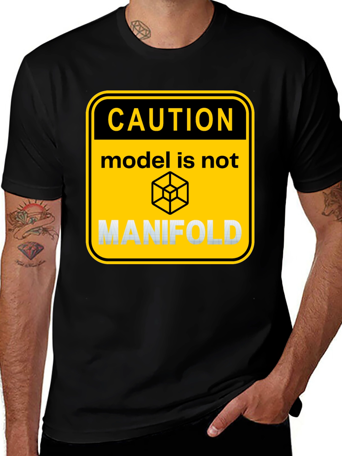 Caution Model Manifold Graphic T-Shirt