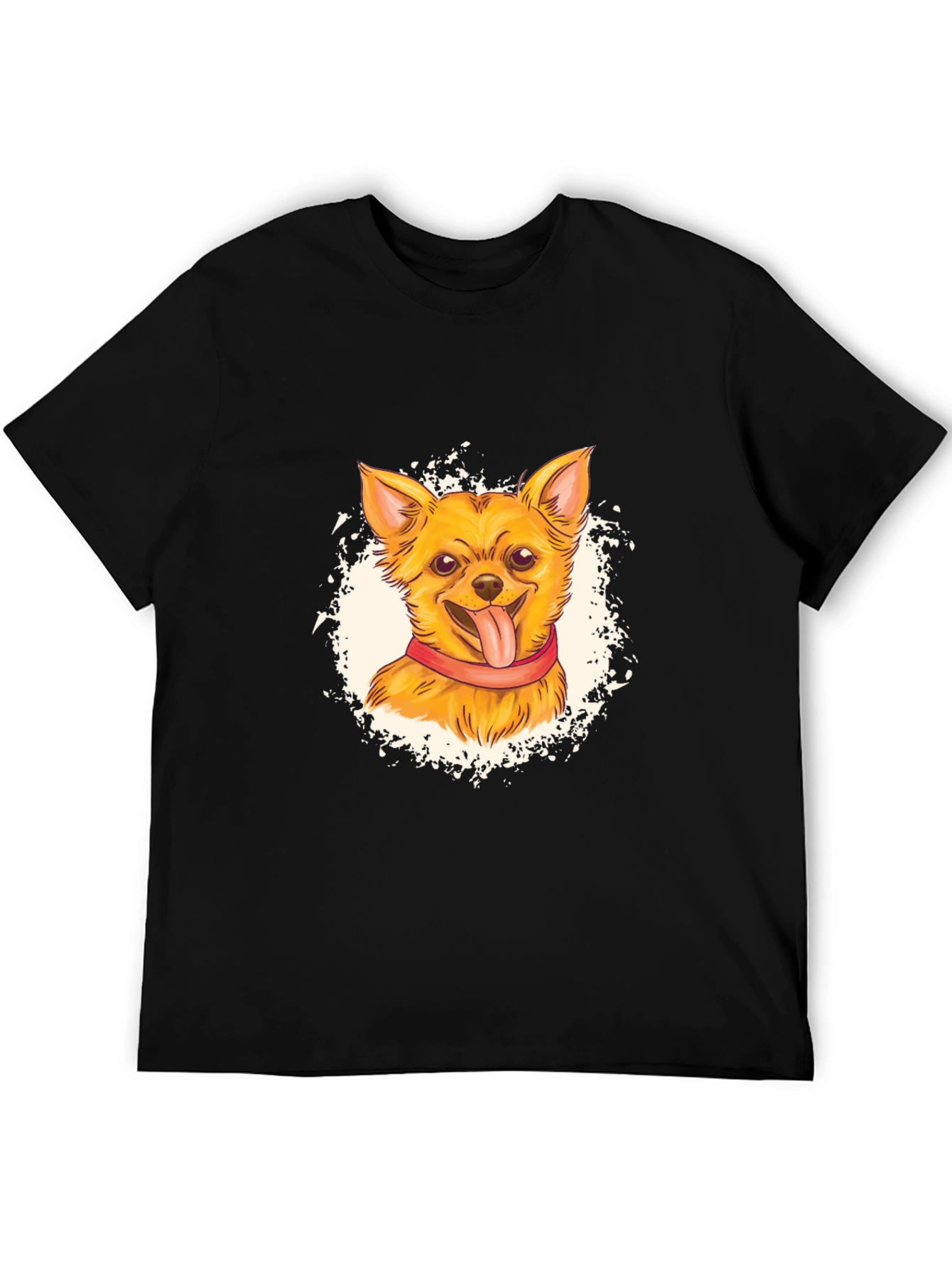 Chihuahua Graphic Print Black T-Shirt