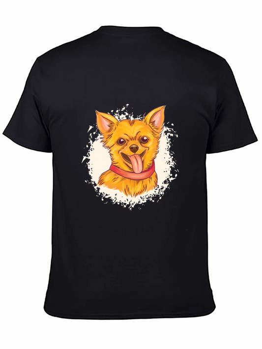 Chihuahua Graphic Print Black T-Shirt
