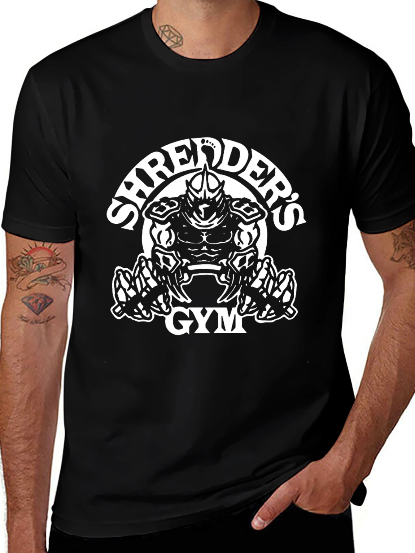 Shredders Gym Graphic T-Shirt - Black Cotton