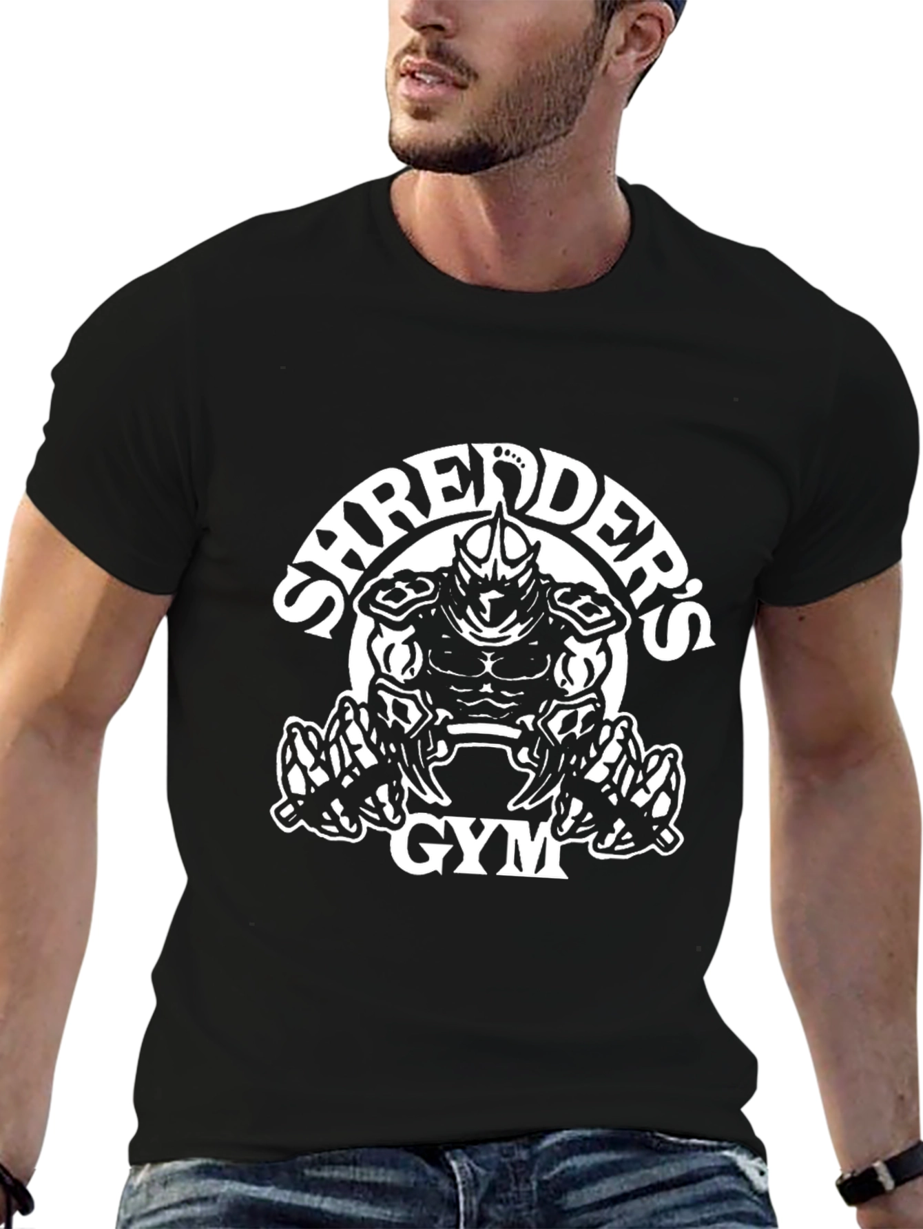 Shredders Gym Graphic T-Shirt - Black Cotton