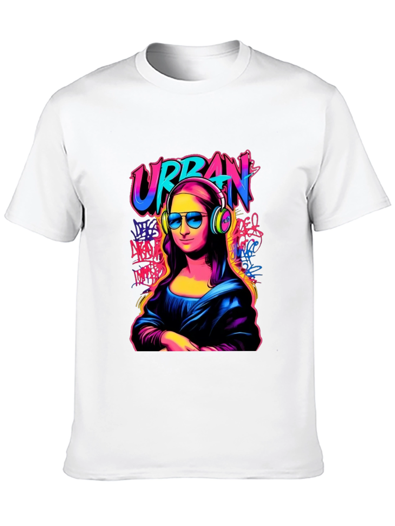 Urban Mona Lisa Graphic T-Shirt - Black