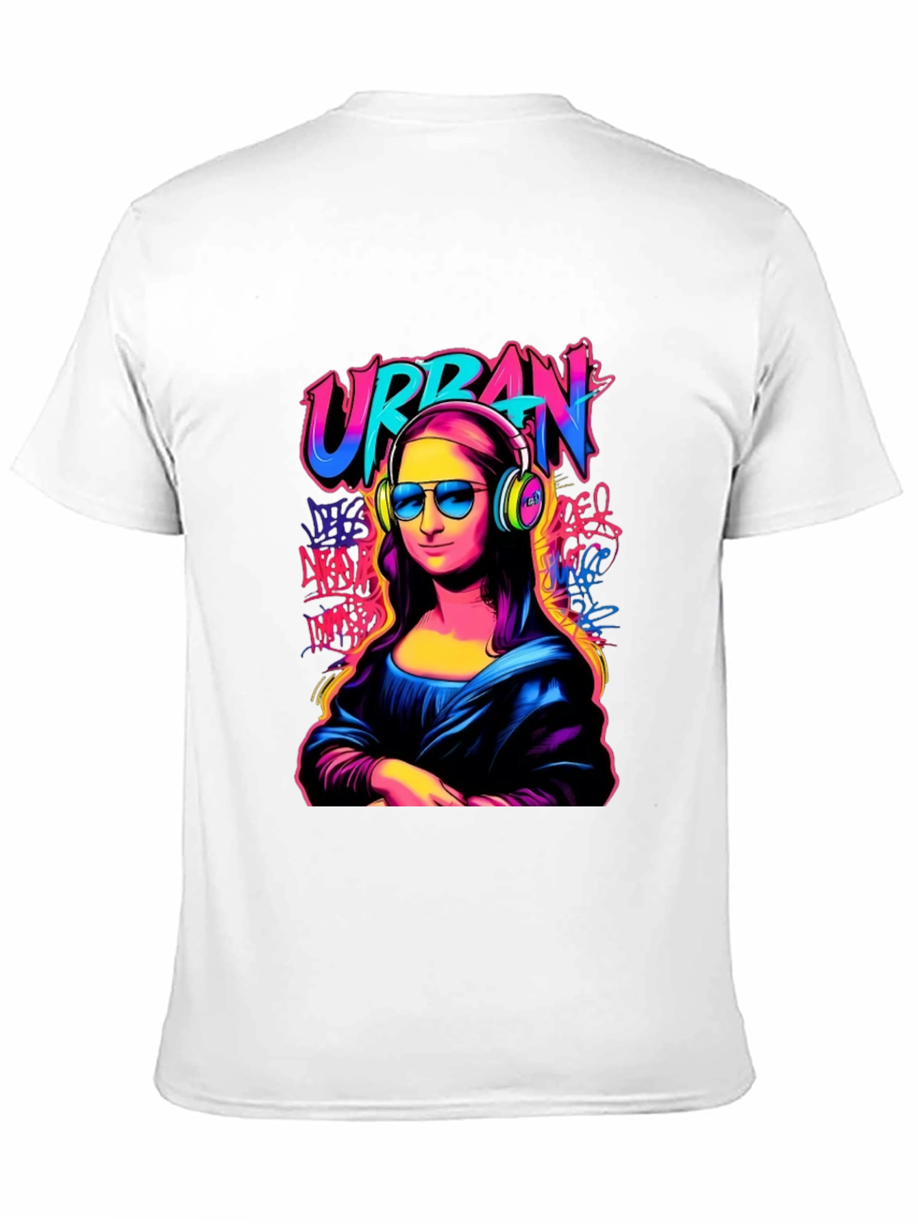 Urban Mona Lisa Graphic T-Shirt - Black