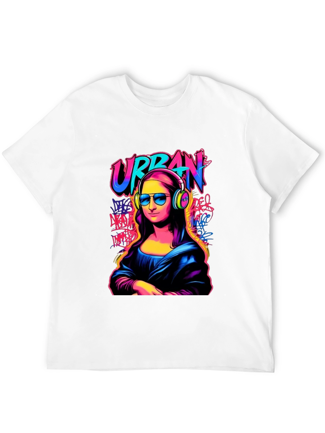 Urban Mona Lisa Graphic T-Shirt - Black