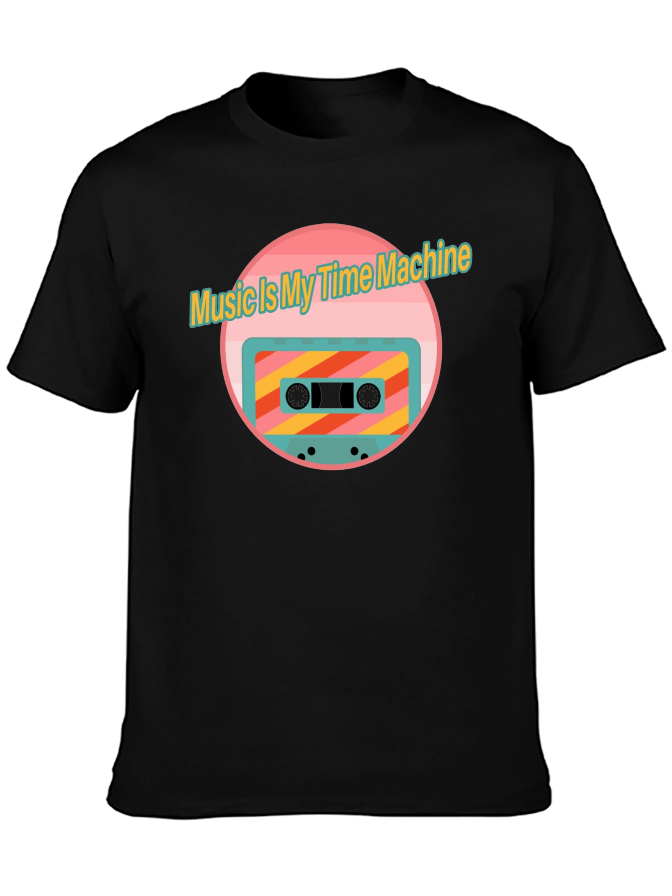 Retro Music Time Machine Cassette Tape Graphic T-Shirt