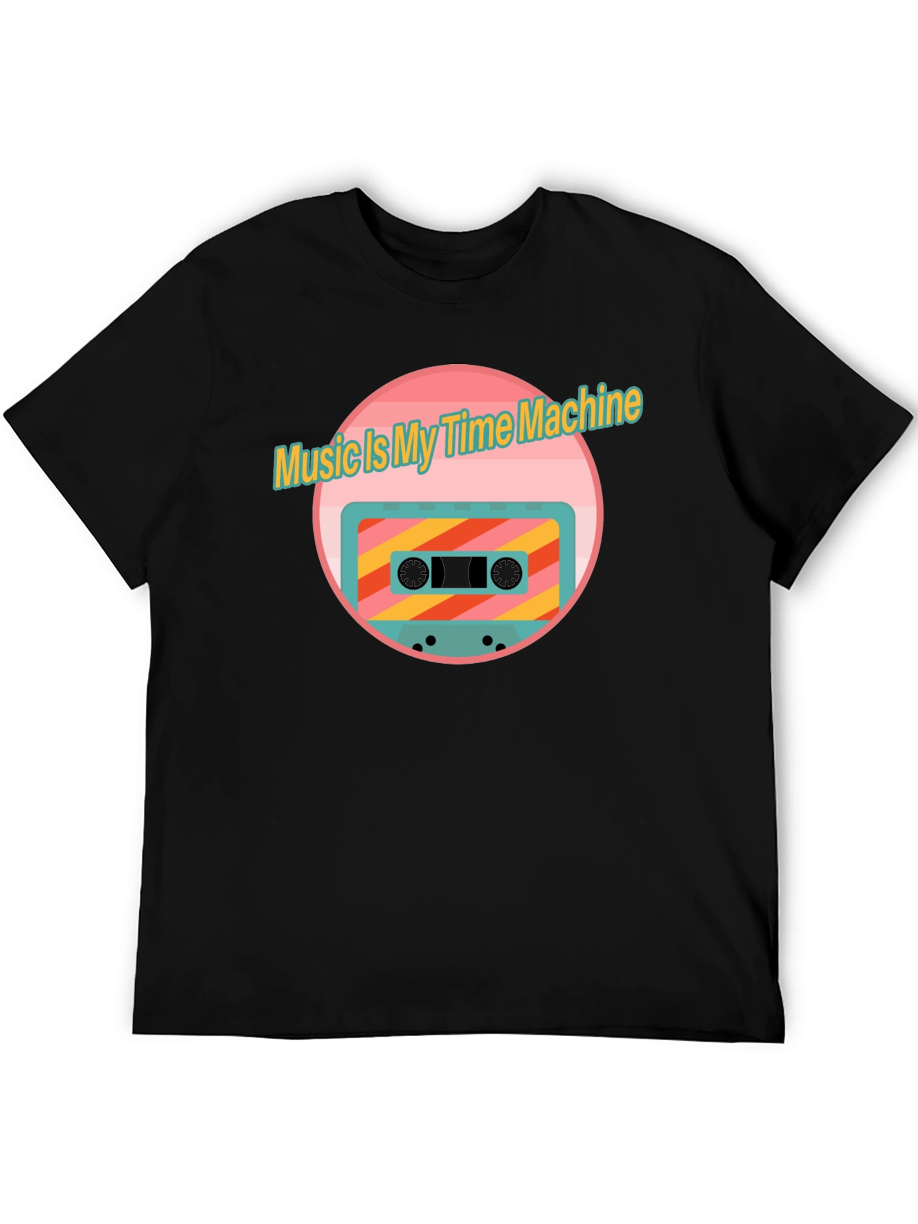 Retro Music Time Machine Cassette Tape Graphic T-Shirt
