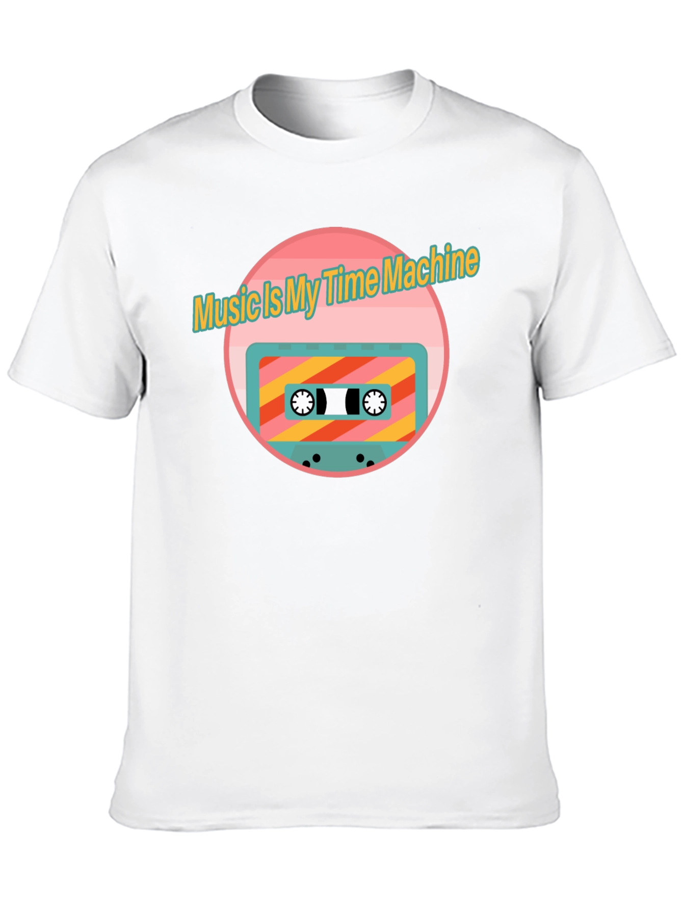 Retro Music Time Machine Cassette Tape Graphic T-Shirt