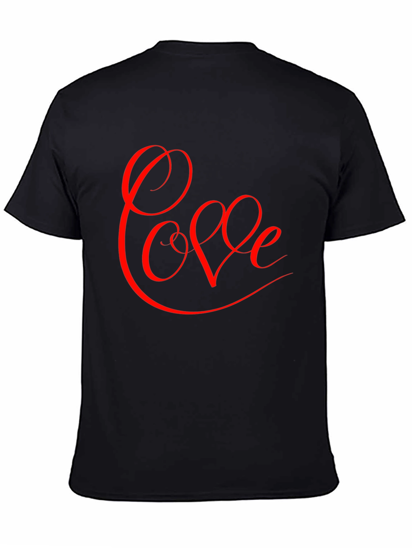 Love Script Graphic Tee - Black Cotton Blend