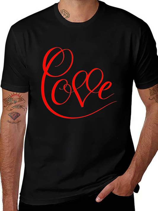 Love Script Graphic Tee - Black Cotton Blend
