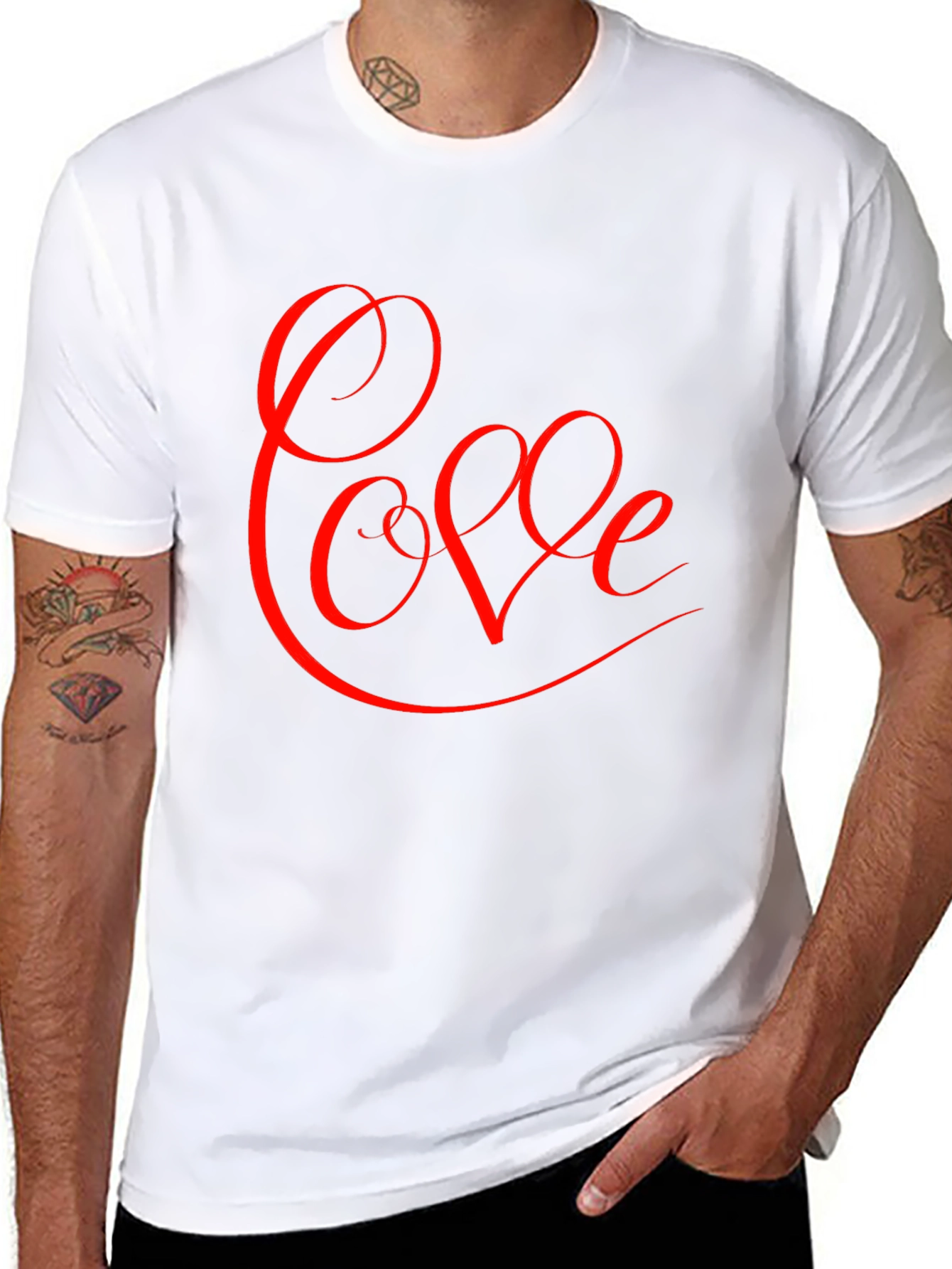 Love Script Graphic Tee - Black Cotton Blend