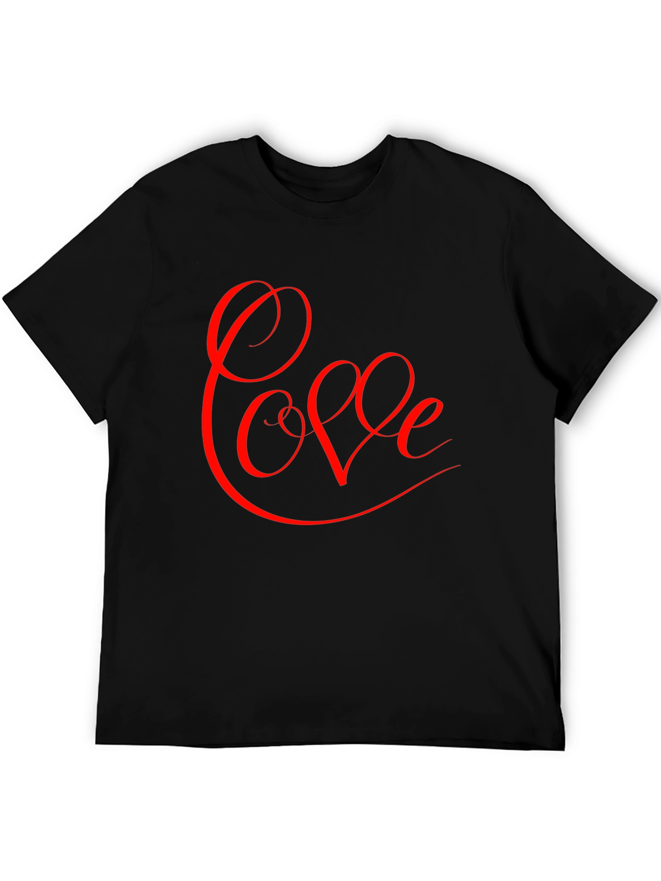 Love Script Graphic Tee - Black Cotton Blend