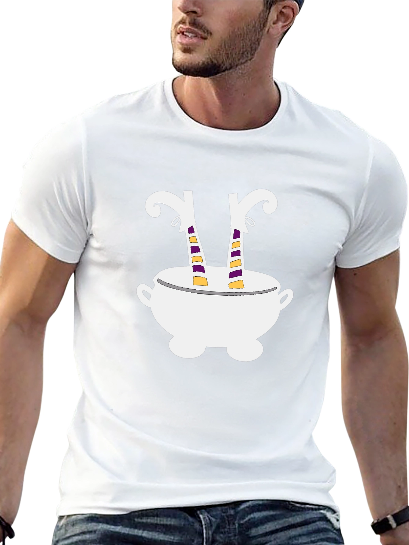 Witch Legs Cauldron T-Shirt Halloween