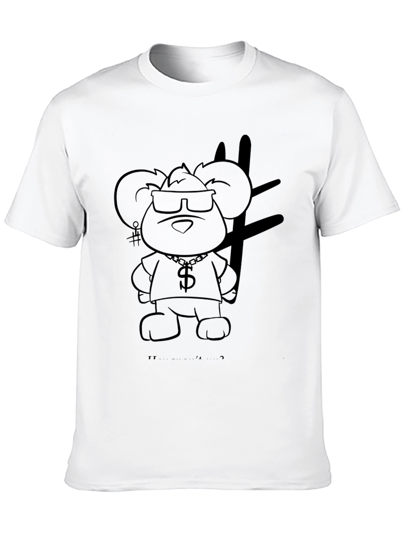 Cool Cartoon Mouse Graphic Black T-Shirt