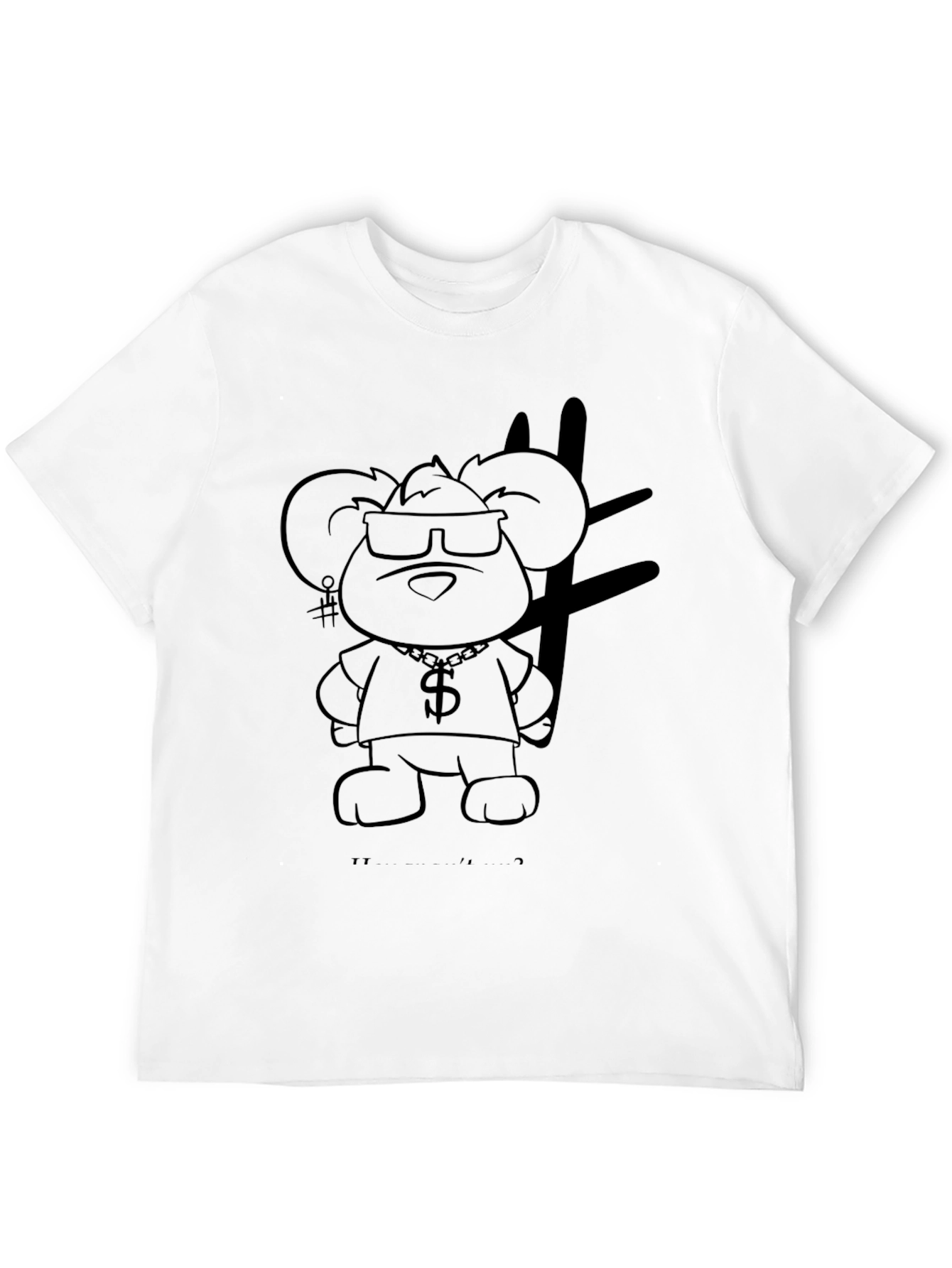 Cool Cartoon Mouse Graphic Black T-Shirt