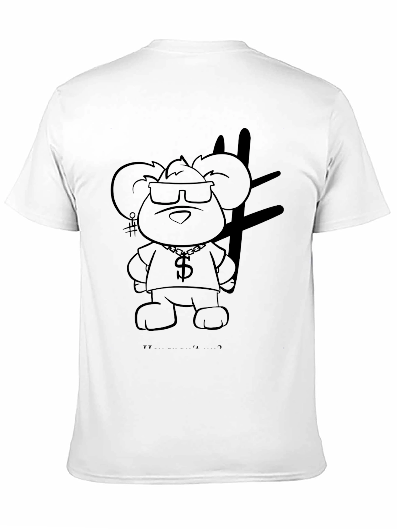 Cool Cartoon Mouse Graphic Black T-Shirt