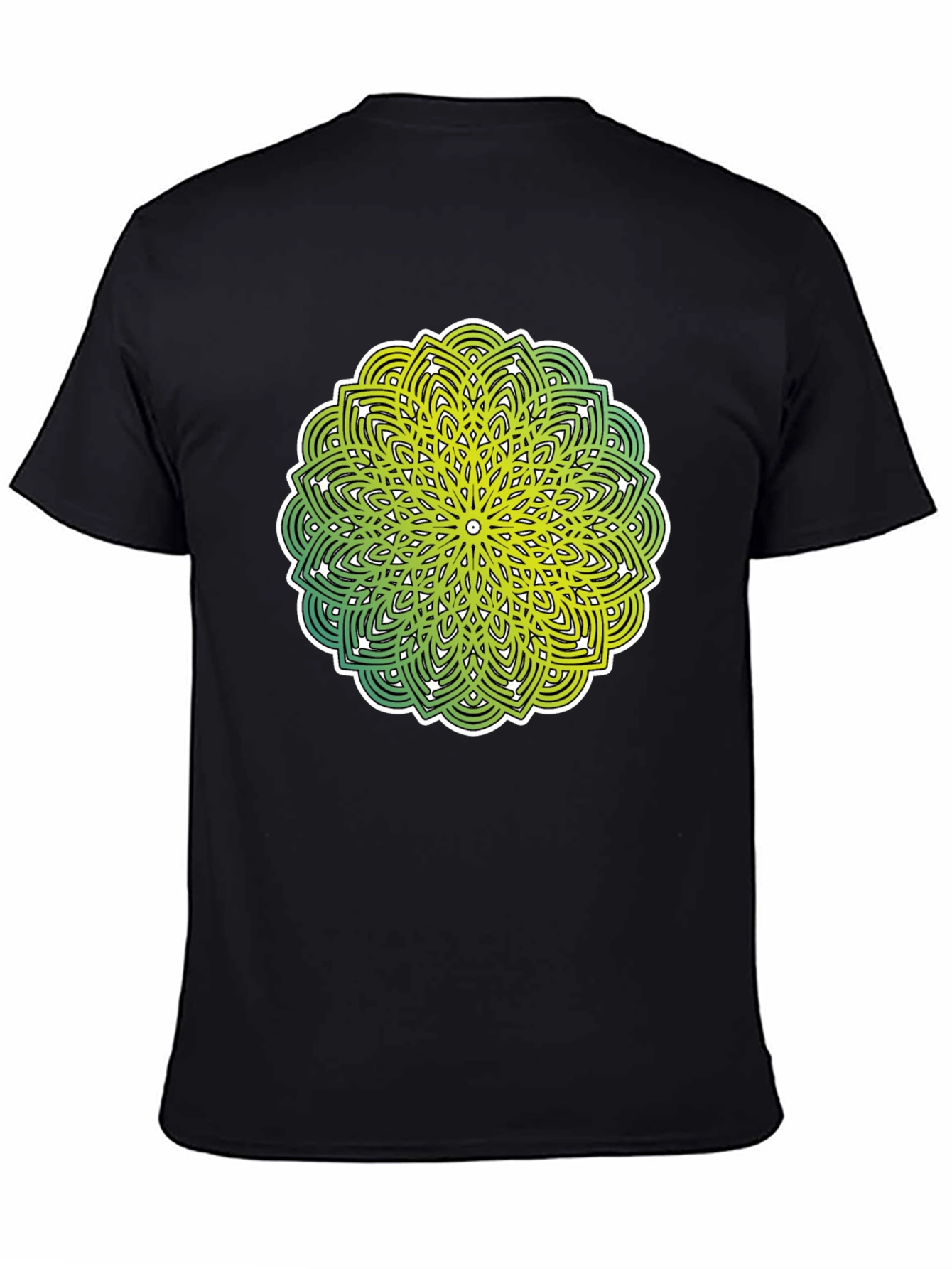 Mandala Graphic Tee - Mens Black Cotton Shirt