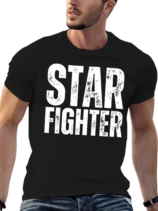 Star Fighter Graphic T-Shirt - Black Cotton Tee