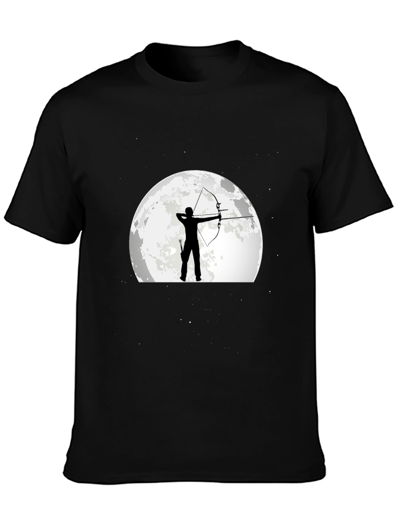 Archer Moon Graphic T-Shirt - Black Cotton Tee