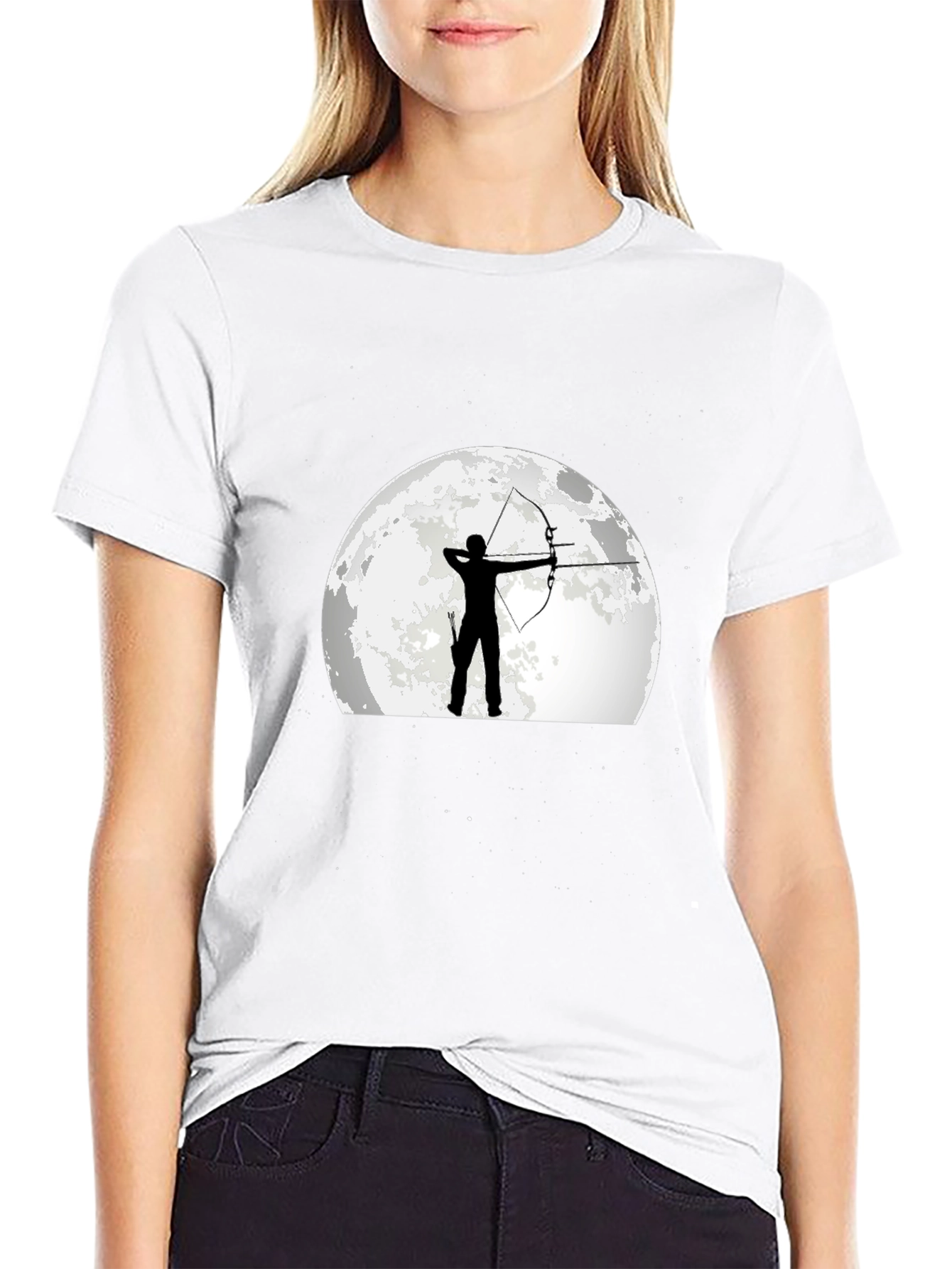 Archer Moon Graphic T-Shirt - Black Cotton Tee