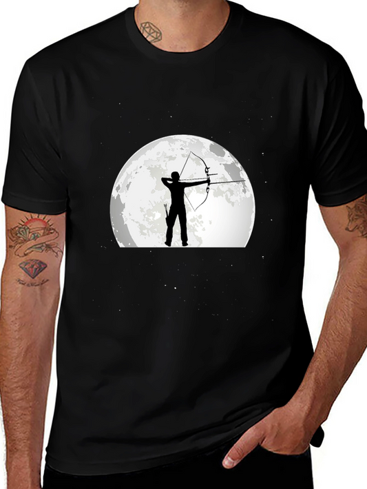 Archer Moon Graphic T-Shirt - Black Cotton Tee