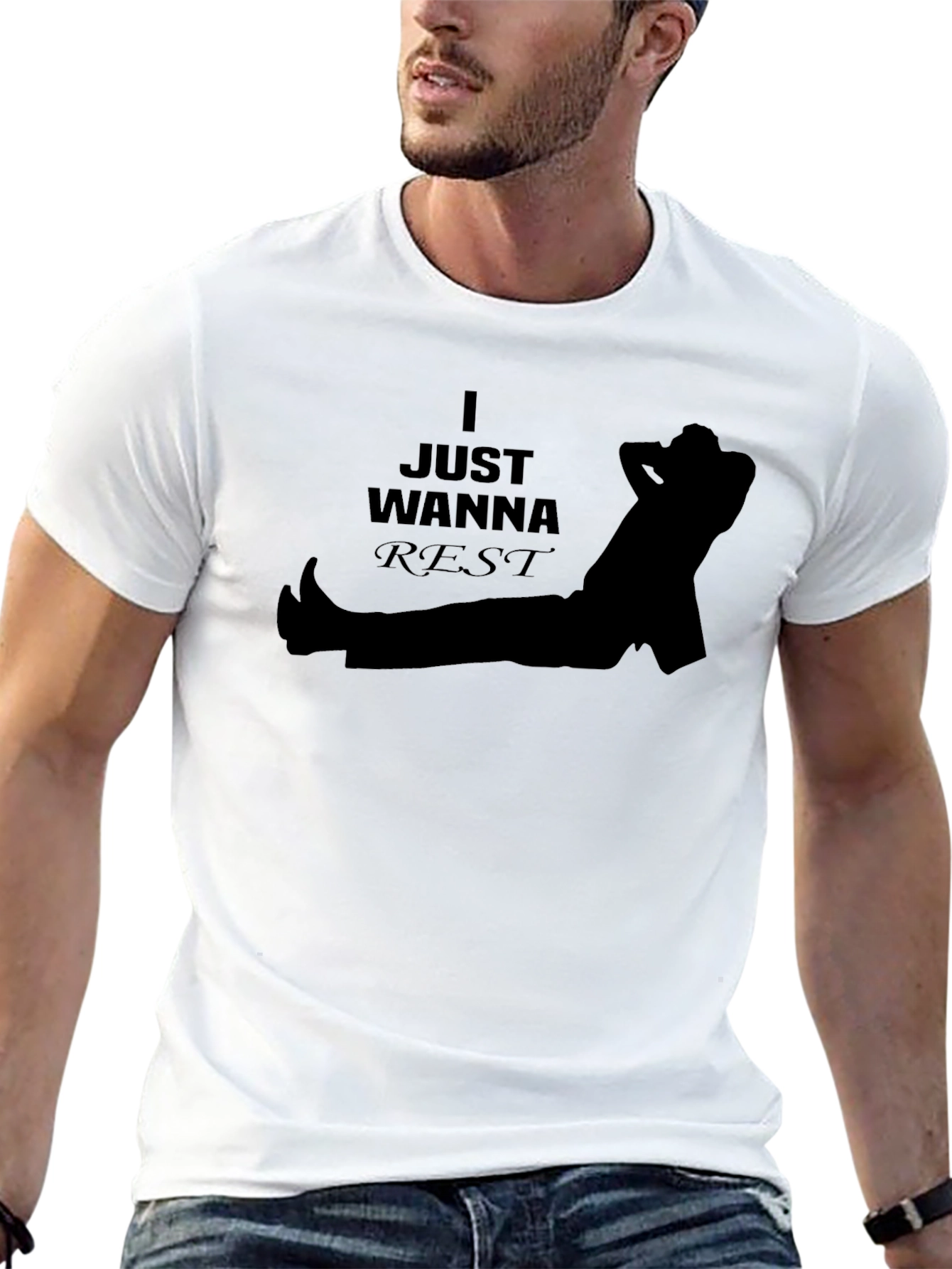 Just Wanna Rest T-Shirt - Relaxed Graphic Tee