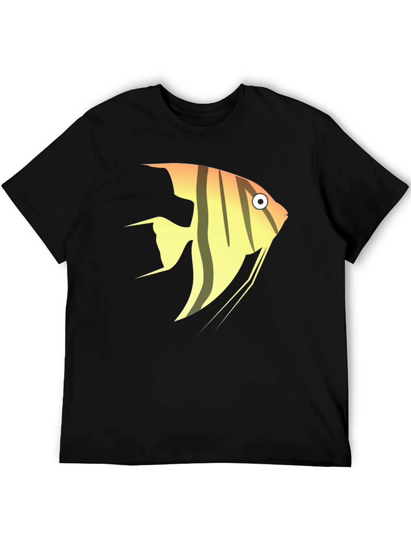 Angelfish Graphic Tee - Black Cotton T-Shirt