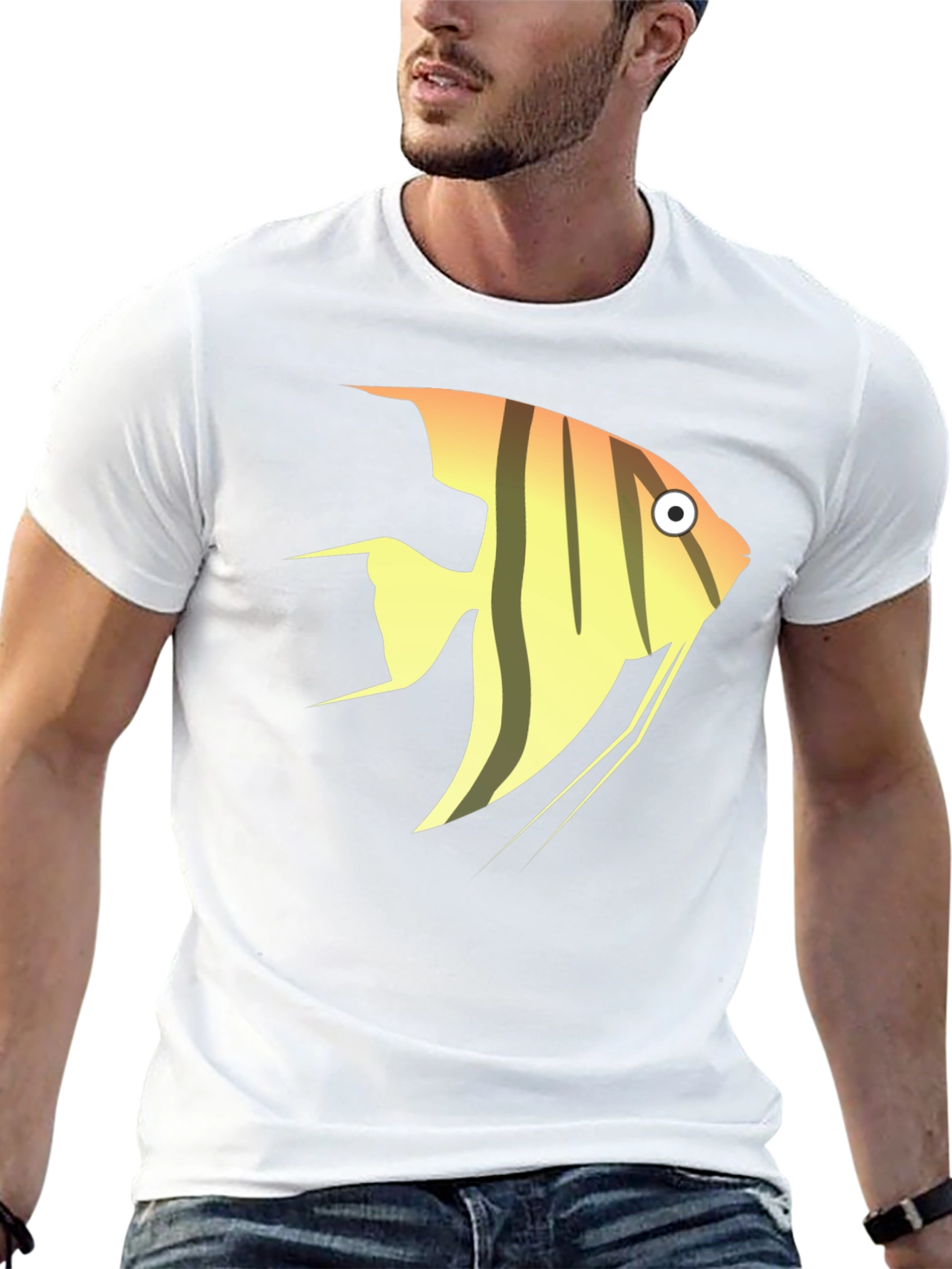 Angelfish Graphic Tee - Black Cotton T-Shirt