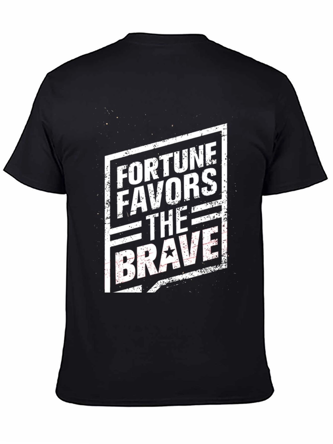 Fortune Favors the Brave Black T-Shirt