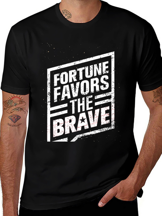 Fortune Favors the Brave Black T-Shirt
