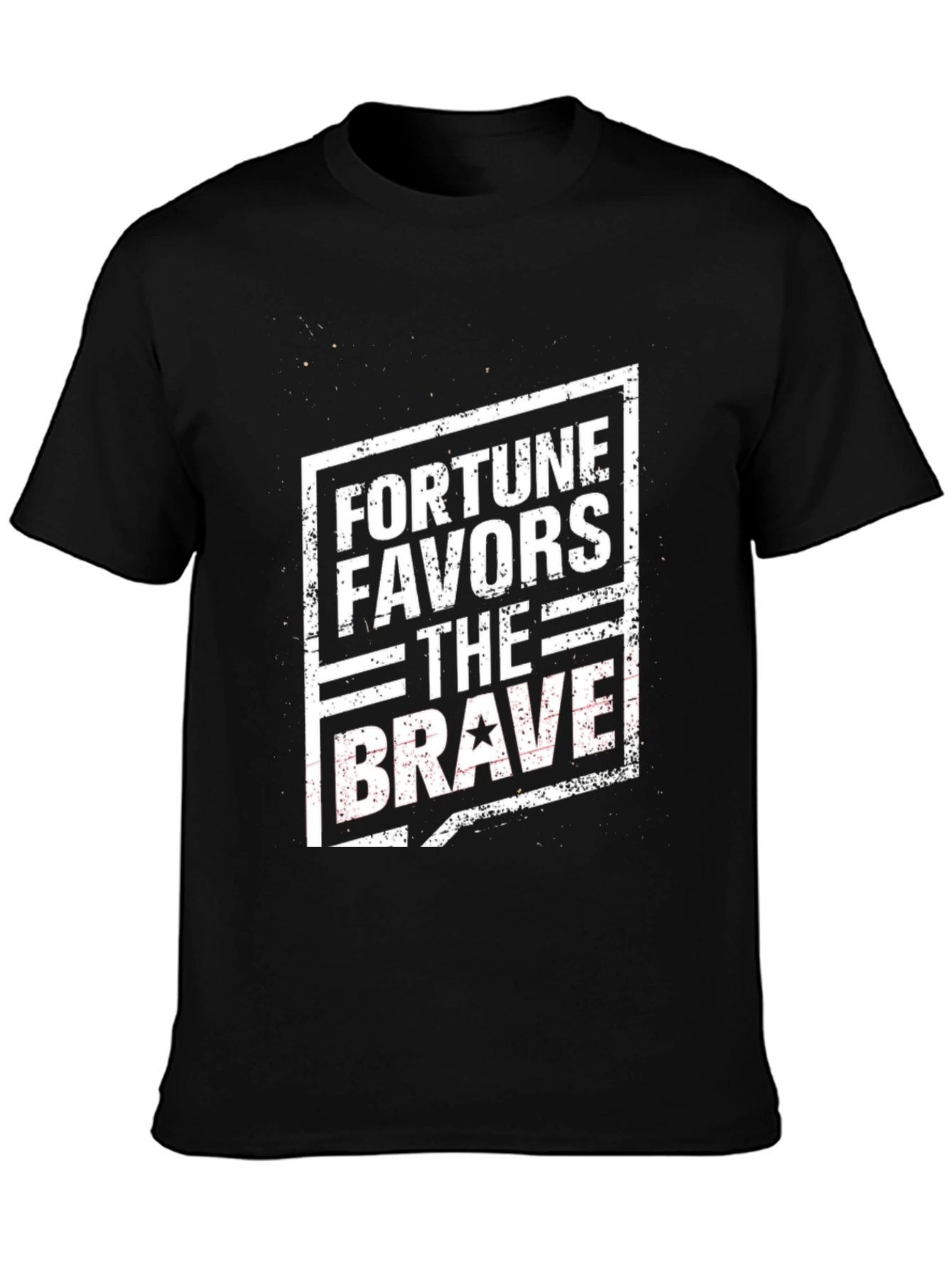 Fortune Favors the Brave Black T-Shirt