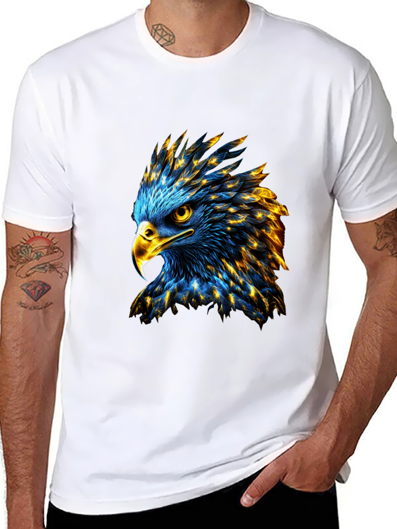 Bold Eagle Graphic Print Black T-Shirt