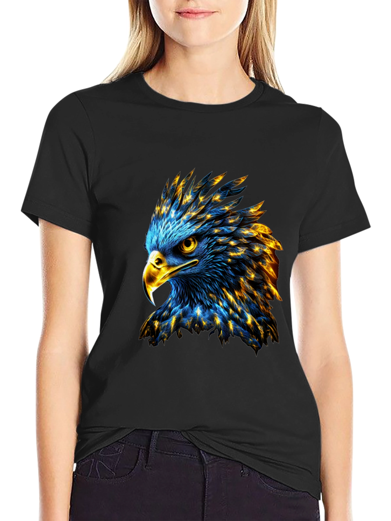 Bold Eagle Graphic Print Black T-Shirt