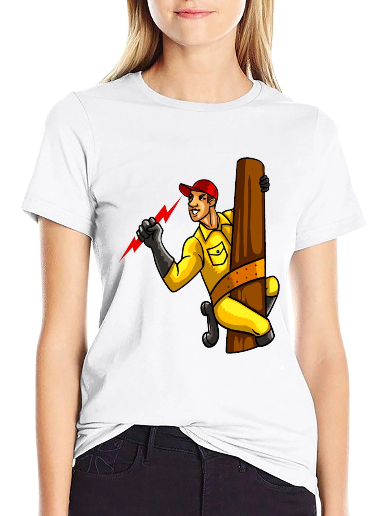 Electrician Cartoon Graphic Tee